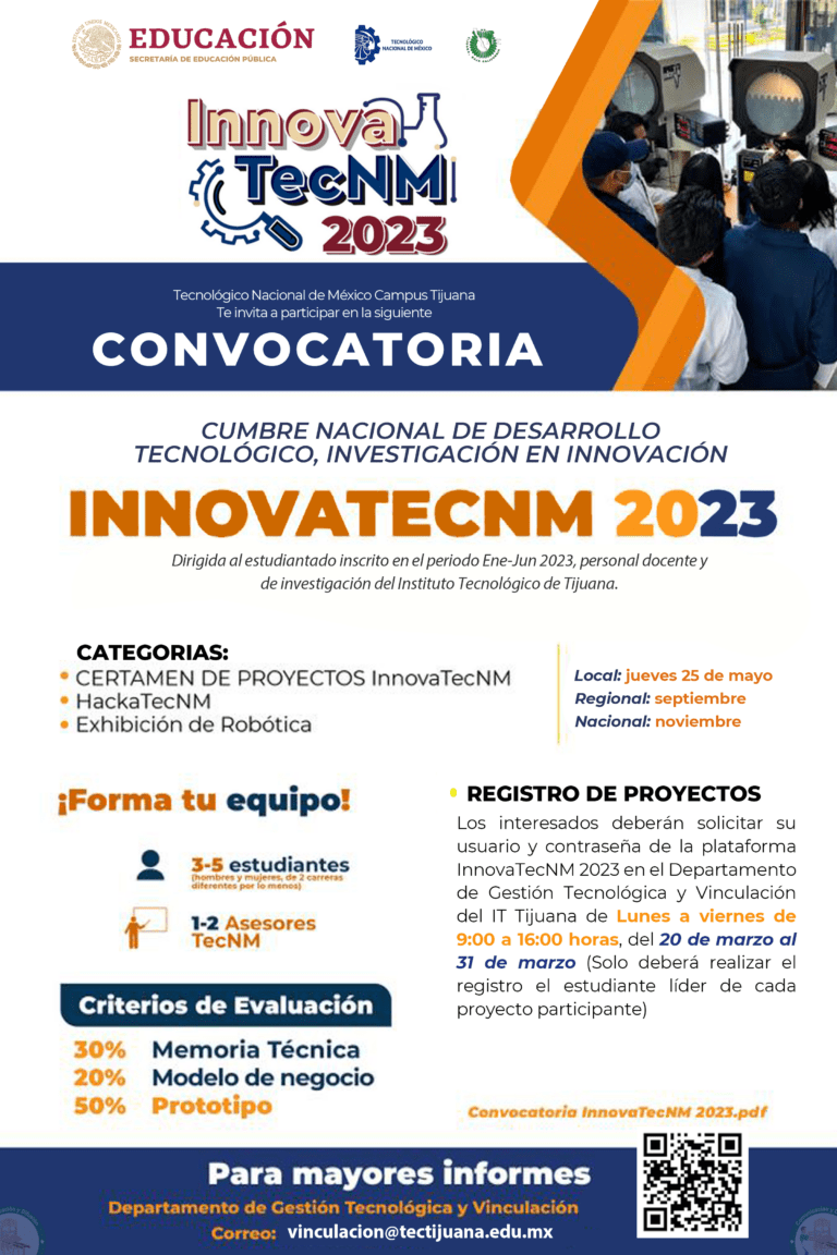 Convocatoria InnovaTecNM 2023 Tecnológico Nacional de México Campus