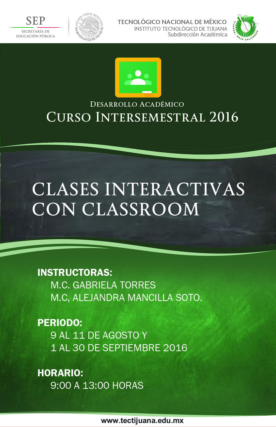 Curso class room Desarrollo Academico 2016 Poster